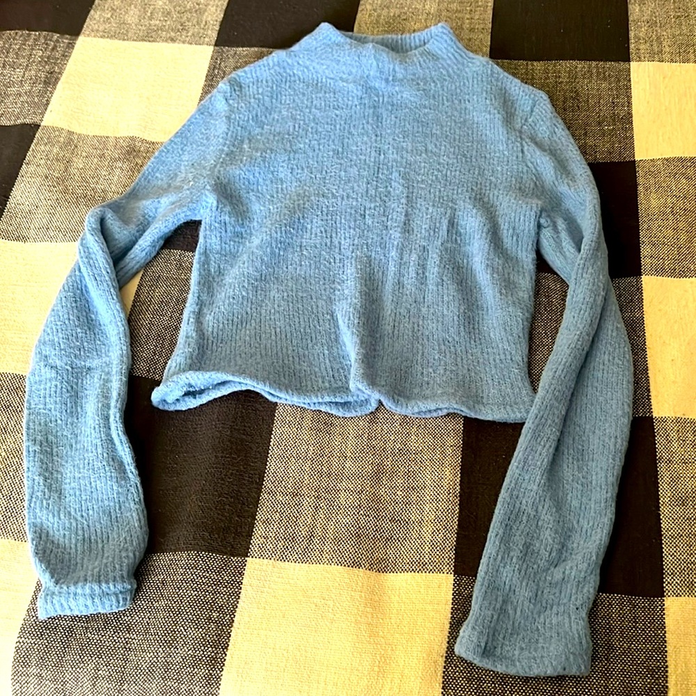 Zara periwinkle blue knit sweater.. turtle neck